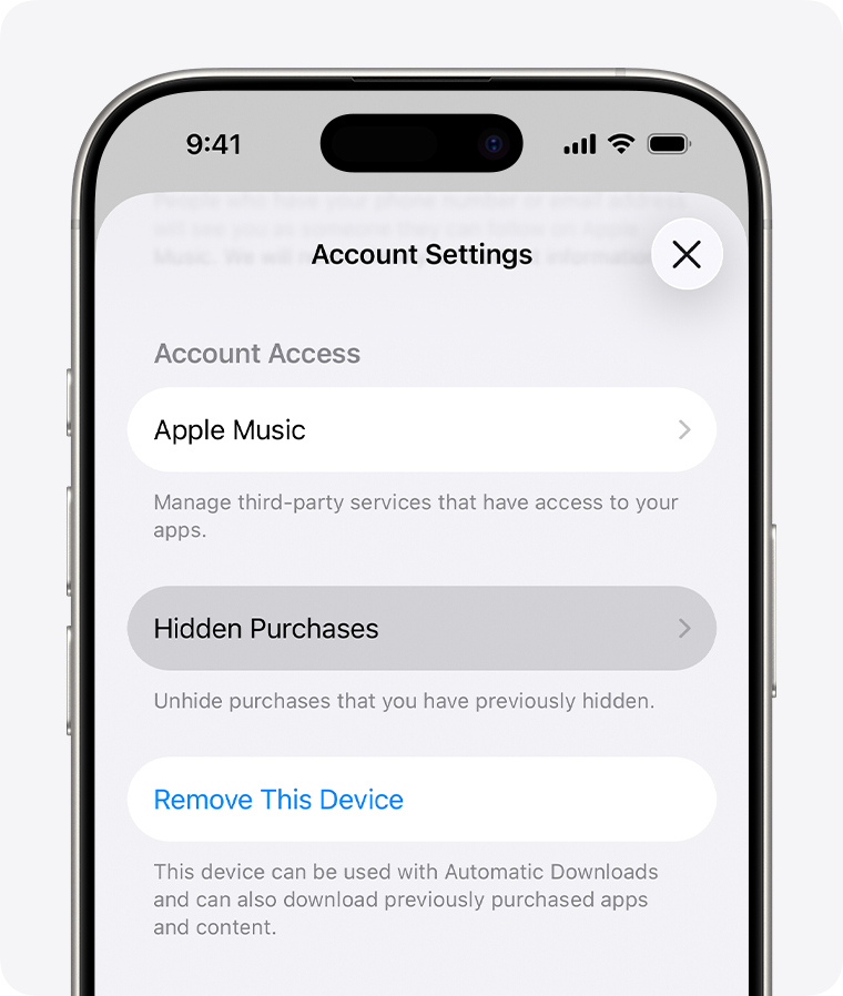 App Store — экран смены аккаунта (выход из профиля)